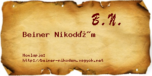 Beiner Nikodém névjegykártya